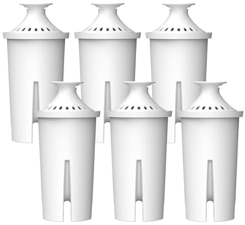 Comedes Filter-Kartusche einsetzbar statt Brita Classic OB03, Mavea 107007, 35557, PearlCo, Aqua Optima RUF91, TÜV SÜD zertifiziert, BPA frei (6 Stück)