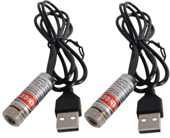 Módulo láser de línea roja módulo láser industrial enfoque ajustable Diámetro del conector USB de longitud de línea de 39 ″ 12 mm (traverse-2 pack)