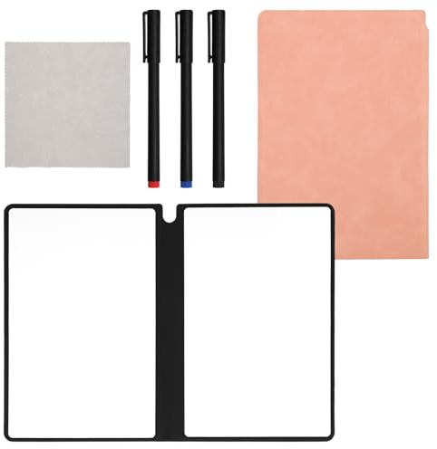 Wiederverwendbares Notizbuch, Abwischbares Notizbuch 24x16,5cm Tragbares Trocken Abwischbares A5-Notizbuch Löschbares Notizbuch Trocken Abwischbar für Büro Geschäft Zuhause (Rosa)