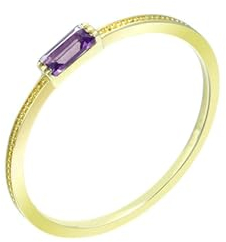 Stfery Rotgold Trauuringe 585 Ring für Frauen Rechteckig Amethyst Ring Frauen Verlobung