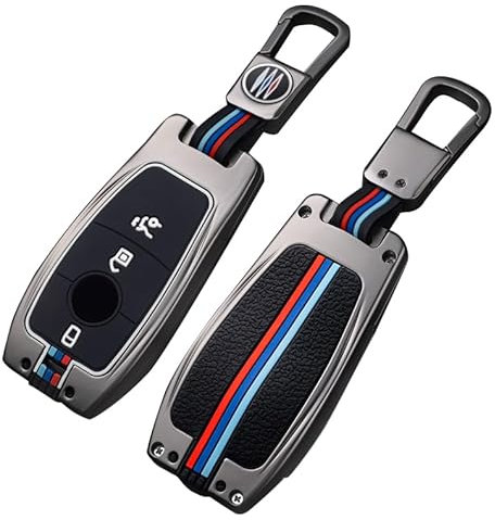HooRLZ Schlüsselhülle Zink Legierung für Mercedes Benz E Klasse S Klasse E200 E300 E320 E400 S320L S350L S450 S560 S63 AMG Schlüssel Cover, Mercedes Klasse Autoschlüssel Hülle mit Schlüsselanhänger