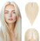 Elailite Hair Topper Echthaar #60 Platinblond 40cm Clip in Toupet Damen Extensions Haarteil Haartopper Basis 10x12cm