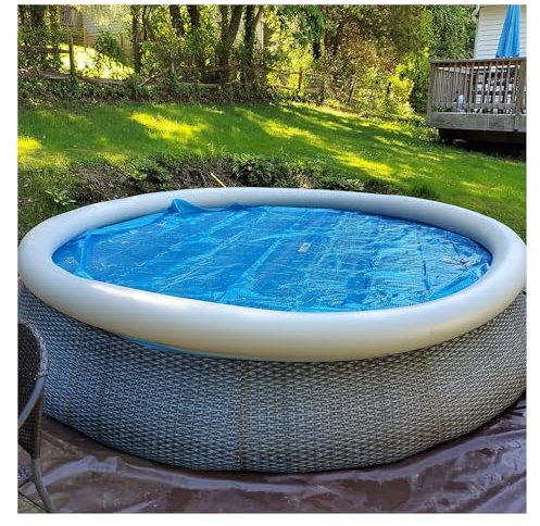 Solarabdeckung Solardecke für aufblasbaren Pool 10m 9m 8m 7m 6m 5m 4,5m 4m 3,6m 3m 2m 1m Rund, Ober-/unterirdische Pools/ Whirlpools/ Whirlpool Wärmespeichernde Luftpolsterfolie ( Size : Dia 14.5ft/44