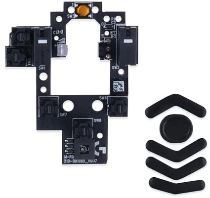 Mausschalter Taste Micro Switch Board mit Mäusefüßen Aufkleber Ersatz für Logitech G604 Wireless Gaming Mouse (D2FC-F-7N 20M)