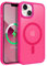 GaoBao Cover Magnetica per iPhone 13/iPhone 14, [Compatibile con MagSafe] Custodia Traslucida Opaca Protettiva Sottile Antiurto Retro Resistente Anti-Scivolo Case per iPhone 14 e iPhone 13, Rosa Caldo