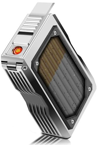 Lafagiet Zigarettenetui mit Feuerzeug für 84MM King Size, Eingebaut USB-C Aufladung Elektrisches Feuerzeug, Cooles Zigarettenetui für Herren Frauen Geschenke