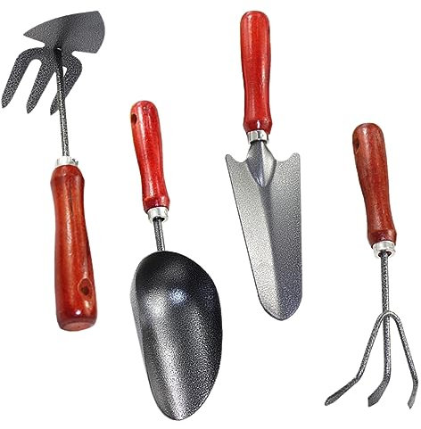 OFFSCH 1satz Gartenwerkzeug Teiliges Mit Schmaler Schaufel Dreizack-harke Doppelspaten Und Schaufel Für Gartenarbeit Camping Und Outdoor-aktivitäten Ergonomisches Design Langlebig Und