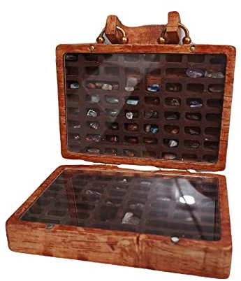 Colección De Piedras En Una Maleta Conjunto De Actividad Para La Colección De Piedras Minerales Decoraciones Al Aire Libre Con Cristales Caja Decorada