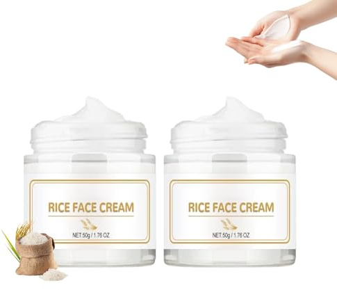 Rice Cream, Reiscreme, Rice Feuchtigkeitscreme, Reis Aufhellung Gesichtscreme, Anti-Aging Gesichtscreme, Aufhellende Gesichtscreme, Verbessern Sie Die Hautfestigkeit Und Reduzieren Sie Falten, 2 PCS
