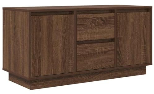 vidaXL TV-Schrank mit LED-Leuchten Braun Eichen-Optik 100x41x50 cm, Lowboard, Fernsehschrank, TV-Sideboard, Fernsehtisch, TV-Ständer, TV-Lowboard