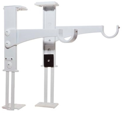 Lot de 2 Supports Sans Perçage à Fixation Latérale pour Tringle à Rideau D.20 ou D.28mm - Installation sur Coffre de Volet Roulant | Sécurité avec Double Serrage | Blanc | Tringle Rideau sans Perçage