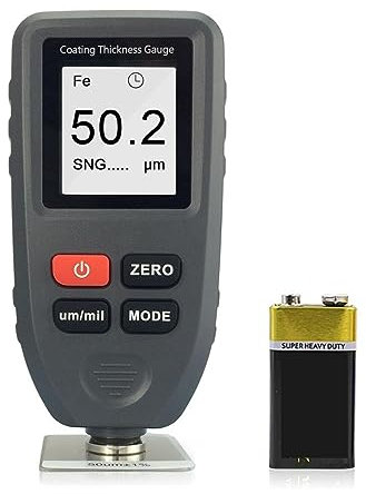 Lackdickenmessgerät, Lackschichtdickenmessgerät, Auto Fe & NF 2-in-1-Sensor, Dickenmessbereich 0-1300 um / 0-51,2 mil für Stahl- und Aluminium-Basismetallauto