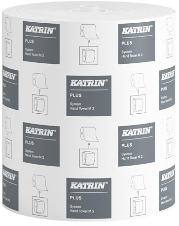 Katrin Plus System Handtuchrolle, weiß, 2-lagig, 180 Meter, Zellstoff, 6 Rollen
