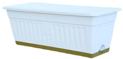 FewNvWa Jardinière pour La Fenêtre avec Drainage, Idéal pour Une Utilisation Extérieure et Intérieure, Blanc