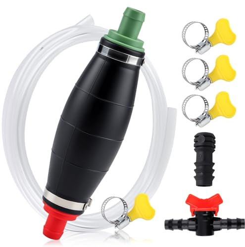 Ulable Tubo de aspiración manual XL (2,5 m) con función de vacío y manguera larga, bomba para transferir líquidos como agua, diésel, gasolina, aceite, resistente al combustible