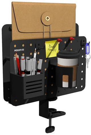 Mount-It! Clamp-On Desk Pegboard for Desktop Storage, Organization and Privacy