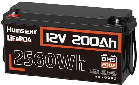 Batterie LiFePO4, 12 V 200 Ah, 200 A BMS
