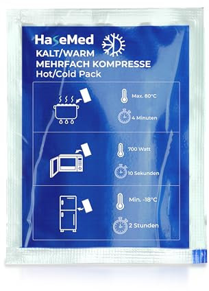 HaseMed Kalt-Warmkompresse | Wiederverwendbares Kühl- & Wärmepad mit Gel-Füllung | Ideal bei Sportverletzungen, Schmerzen, Entzündungen | Mikrowellen- & Gefrierfachgeeignet (30 x 40 cm, 1, stück)