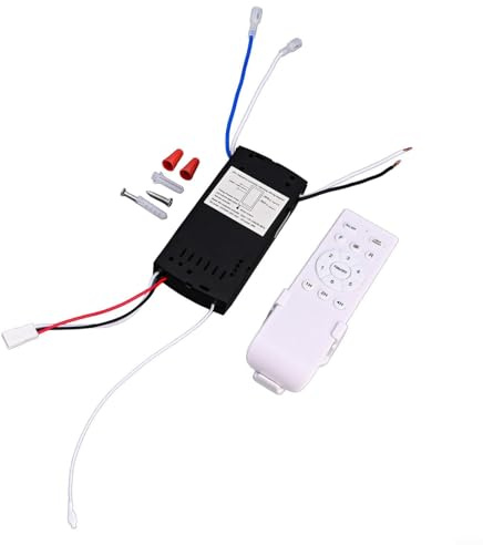 Kit de control remoto para ventilador de techo con controlador receptor de luz, 6 velocidades para conversión de frecuencia, transmisión de largo alcance, compatible con 90-265 V, material de PC
