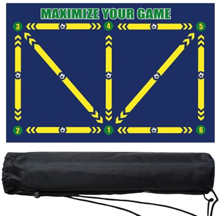 Fussballmatte Training Kinder - Fußball Trainingsmatte für Kinder & Erwachsene, Rutschfest Silent Fußball Matte, Stoßdämpfende Fußballmatte, Ideal für Dribbling & Ballkontrolle(60x90cm)
