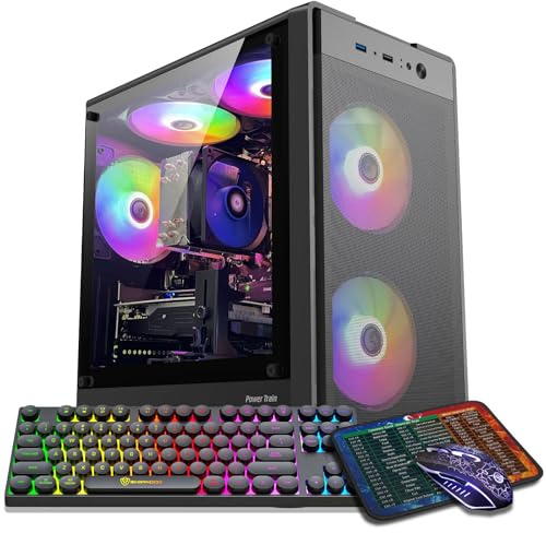ZER-LON Computer desktop PC da gioco, Intel Core I7 fino a 4,2 GHz, RTX 2060 6G, 32G DDR4 RAM, SSD NVME da 1 TB, WiFi 5.0, PC Tower Computer da gioco precostruito con 5 ventole RGB