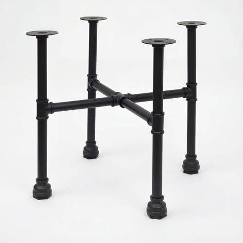 ZYUXUAN Pieds de table industriels en tuyau – Base en métal pour table de chevet – Pieds de bureau vintage très résistants – Pieds de table basse et de banc (41 x 40 cm)
