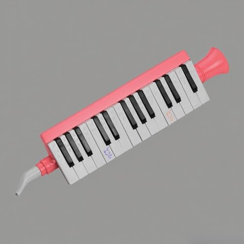 QM27A 27 Tasten Melodica Tragbares Keyboard Harmonika Musikerziehungsinstrumente für Anfänger Schüler mit ergonomischem Gummigurt Lebensmittelgradiges ABS-Harz Sicher Edelstahl Bodenplatte Embossed Ph