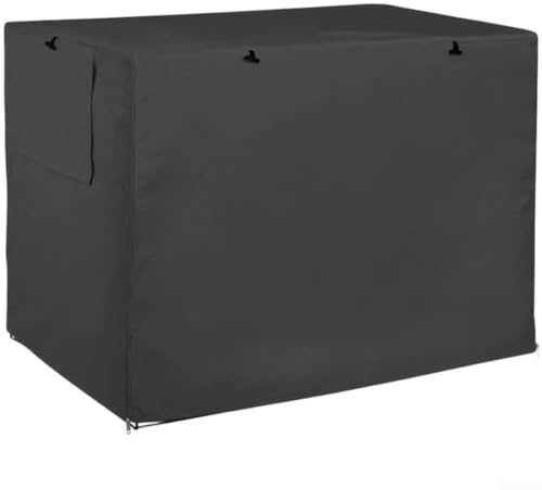 420D Oxford Waterproof Dog Crate Cover for Wire Cages, Heavy Duty Chew Resistant with Adjustable Airflow Vents and Mesh, Insulated Outdoor Pet Cage Protector Dust Shield in Black(76x48xx53cm)