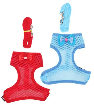 HOMSFOU 2 Sets Verstellbare Hühnerleine aus Stoff für Hähne und Hühner Praktisches und Bequemes Geschirr für Outdoor Aktivitäten und Spaziergänge