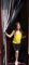 Slat Type Door Curtain, Strip Blind - BLACK & WHITE - 80cm W x 200cm D