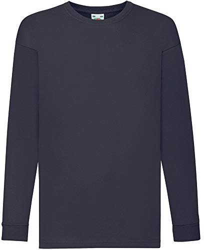 Fruit of the Loom Valueweight Children's Long-Sleeve T-Shirt Choice of Colours - Blue - 116