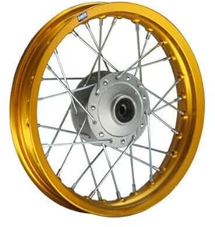 Alu Felge 12 Zoll vorne Gold elox. für 12 mm Achse MotoCross Pit Bike