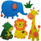alles-meine.de GmbH 5 TLG. Set 3-D ! Wandtattoo/Fensterbild - Moosgummi - Löwe Elefant Giraffe - Zootiere - 3-D Wandsticker/wasserfest - ideal auch für das Badezimmer Tiere -..