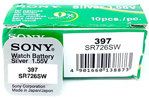 Sony SR726SWN-PB - Pila 397 blister sin mercurio para audífonos, cámaras, relojes y videocámaras (1.55 V, 160mAh)