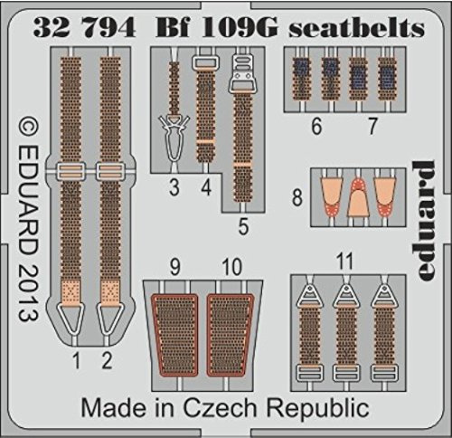Eduard Photoetch 1:32 - Bf 109G Seatbelts