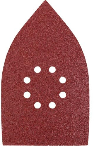 kwb Multischleifer-Schleifpapier 107x175 mm aus Edelkorund mit Körnung 180, werkzeuglosem Wechsel, Kunstharz-Verleimung und verstärktem Papierträger für den mittelfeinen Schliff von Holz und Metall