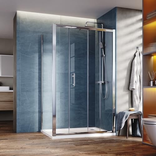 sunnyshowers Glasdeals Spa-Fix Cabine de Douche Rectangle Porte coulissante Nouvelles Ouverture 1000 x 900 mm paroi latérale Gauche/Droite