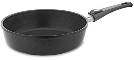 Berndes Schmorpfanne Vario Click 28 cm, Induktion, hoher Rand, Pfanne mit abnehmbarem Stiel, robuster Aluguss, antihaft beschichtet, Black