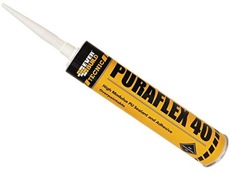 Everbuild Technic Puraflex 40 Mastic et adhésif PU High Modulus - monocomposant - Blanc - 300 ml