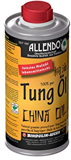Bindulin Huile de tung - Huile de bois - Produit naturel biologique de qualité alimentaire.