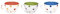 Excelsa 2171326 Tasse à Thé Pois 300 ML Céramique Rouge/Vert/Bleu-9,3 x 9,3 x 8 cm