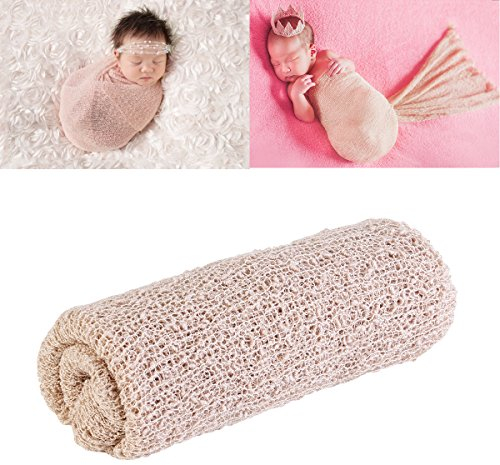 NUOLUX Neugeborenes Baby Fotografie Foto Prop Stretch Wrap Baby lange Ripple Wrap (Beige)