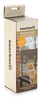 Beeztees Transparentes Katzennetz für den Balkon - 4 x 3 m