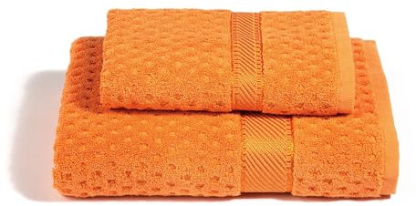 Caleffi - Set Asciugamani Bagno Viso e Bidet Morbida Spugna 100% Cotone Jacquard, 1 Asciugamano Viso 60x110 cm + 1 Asciugamano Bidet Ospite 40x60 cm Assorbenti Resistenti a Lavaggi Frequenti, Durevoli