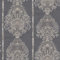 Arthouse Silk Road Charcoal Grey Wallpaper - Damask Motif with Vertical Stripe - Deep Charcoal Grey with hints of Cream - Painted Fabric Effect with Fine Embossed Textured Finish - 610606