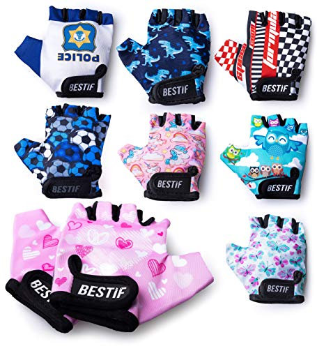 BESTIF Kinder Gel Fahrradhandschuhe Jungen Mädchen Radhandschuhe (Owl, XXS/XS)