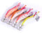 Dilwe Luminous Shrimp Jigs, 4 Pcs Luminous Qualität Kunststoff Fishing Shrimp Jigging Lockt mit Carbon Steel Hook Tackle Angelzubehör