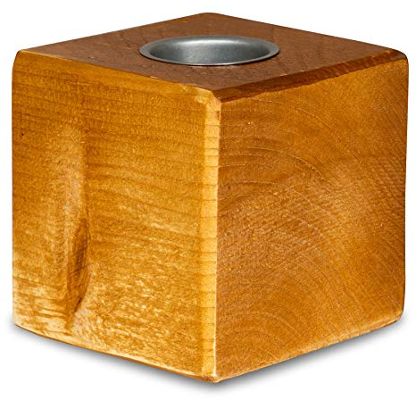 levandeo Teelichthalter Holz Massiv 10x10cm Teak Farbig Kerzenständer Kerzenhalter Rustikal Natur Tischdeko