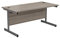 Office Hippo Heavy Duty Rectangular Cantilever Office Desk, 140 x 60 x 73 cm, Silver Frame, Grey Oak Top