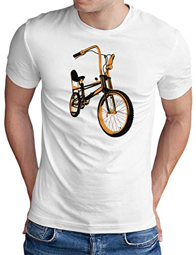 OM3® Bonanza Fahrrad T-Shirt | Herren | Retro Vintage Rad Bonanzarad II | Weiß, M